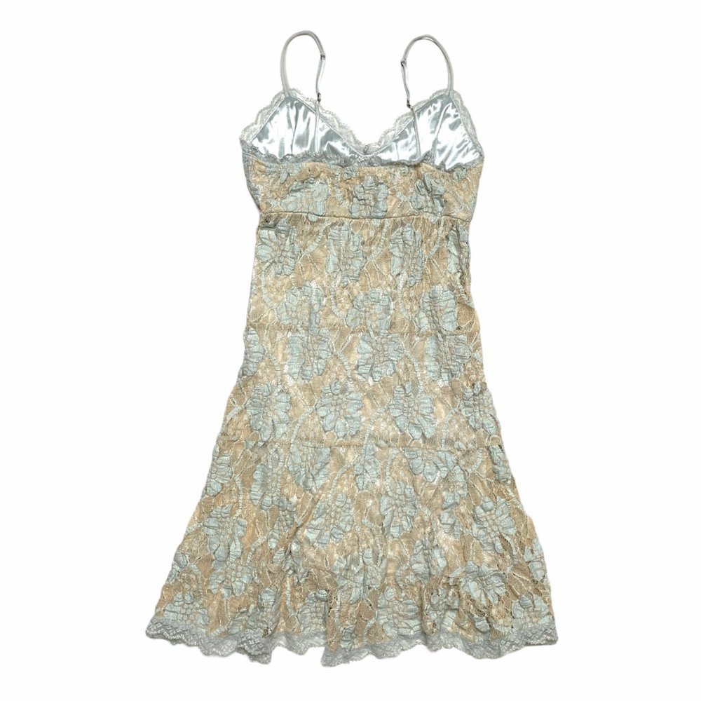 Vintage 90s tan blue lace fairy dress - Picture 2 of 10